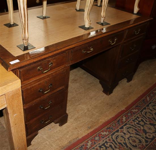 Edwardian oak pedestal desk